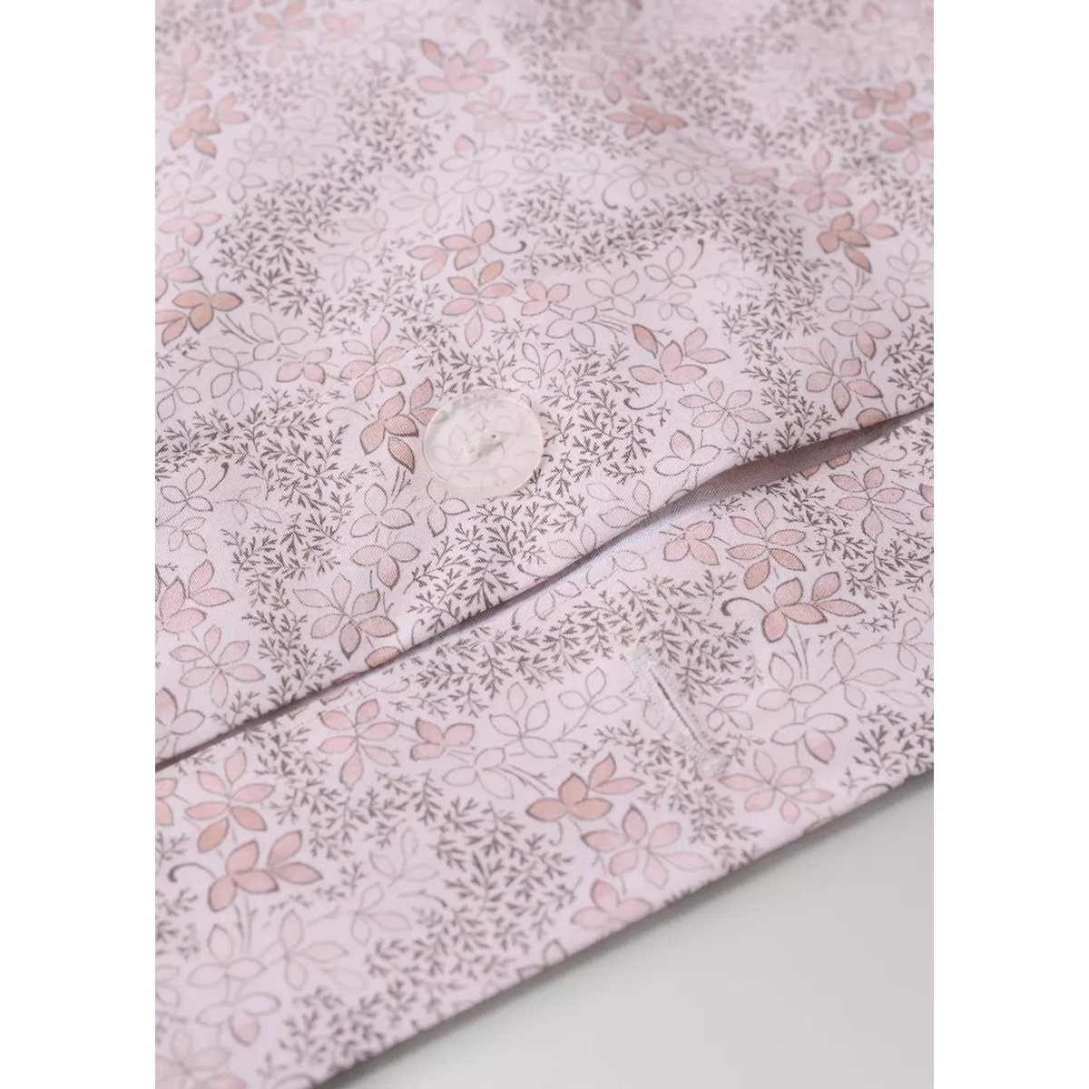 Housse de couette percale de coton imprimé fleuri lit 90 cm nude, MANGO HOME