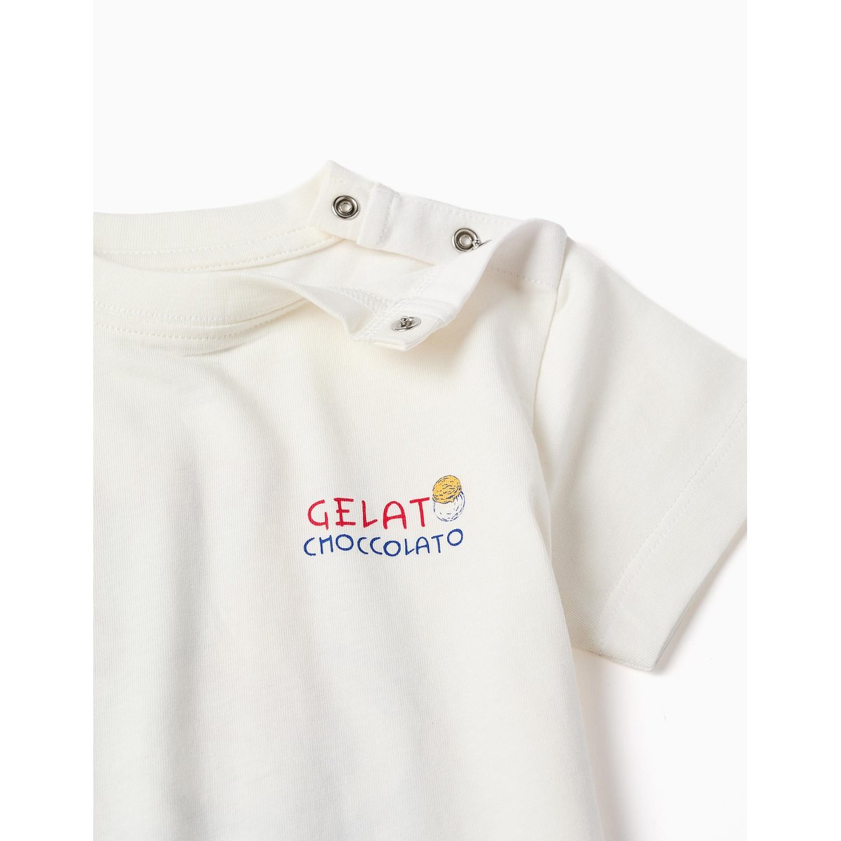T-shirt en coton avec imprimé Gelato You&Me blanc, ZIPPY