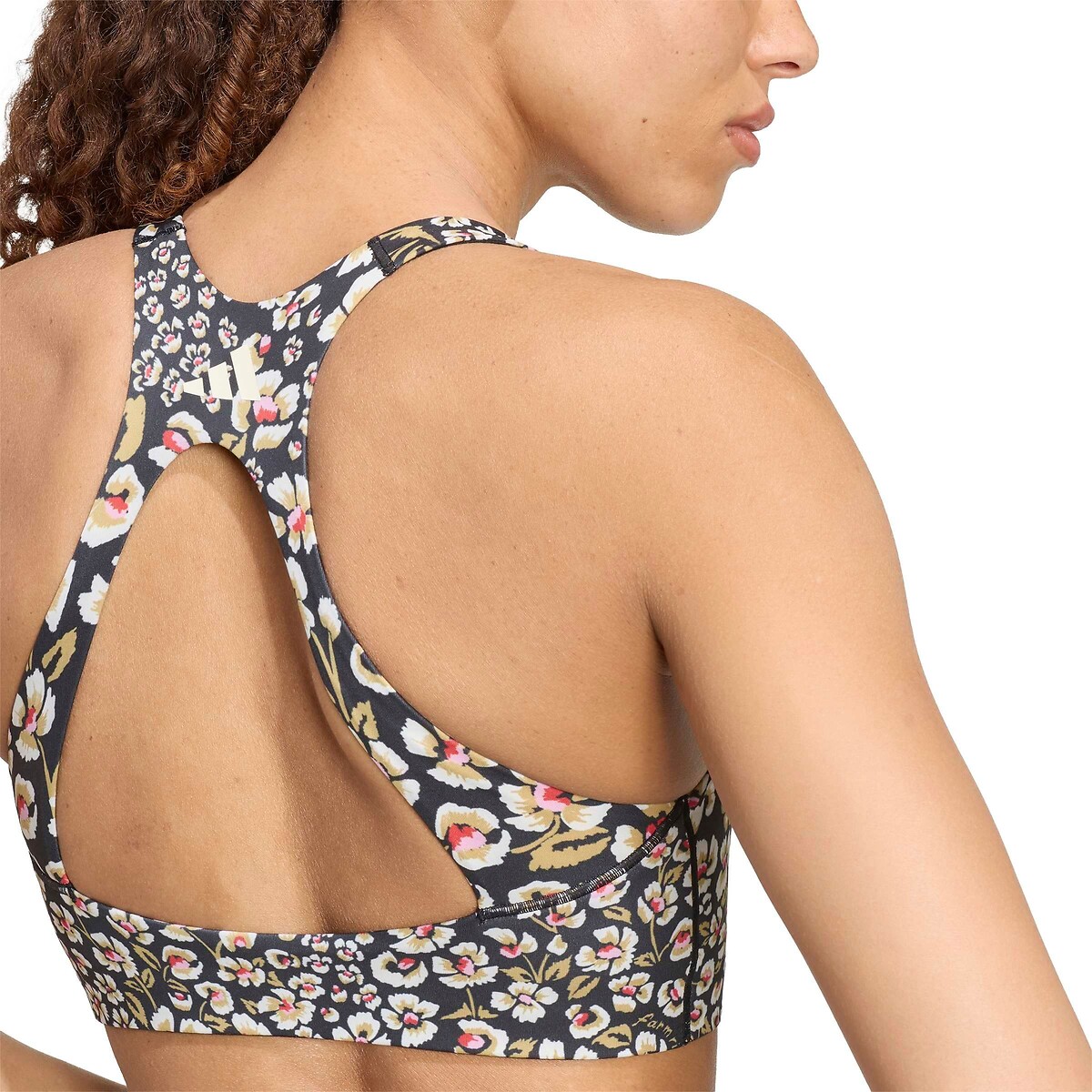 Brassière de sport imprimée FARM RIO imprimé noir, adidas Performance