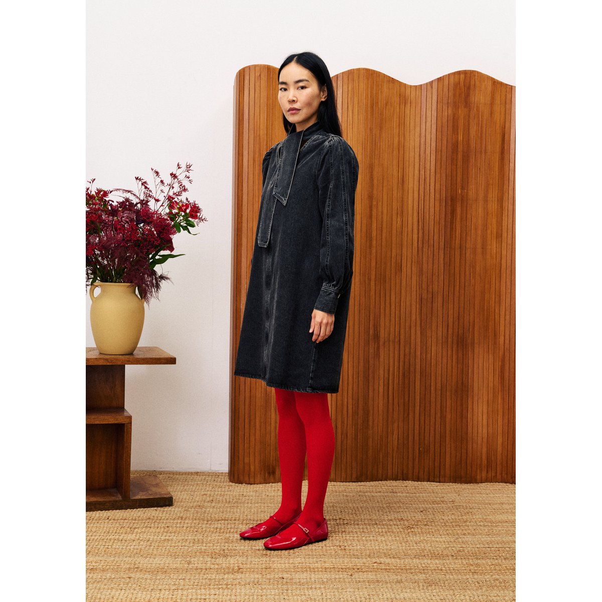 Robe en coton AUBEPINE noir, FRNCH