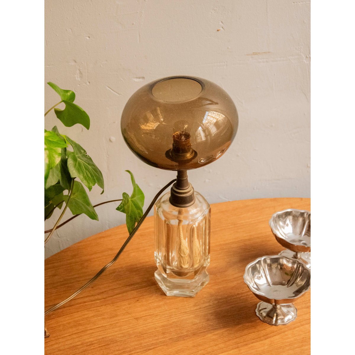 Lampe à huile en réemploi Julia N°977 - Bon état transparent, DEBONGOUT