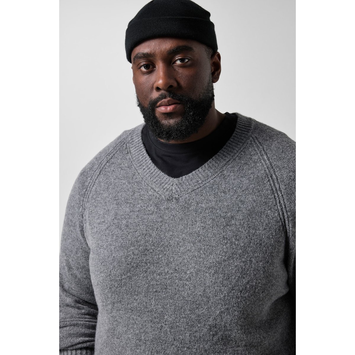 Pull, maille épaisse, mélange de laine gris graphite, STHUGE