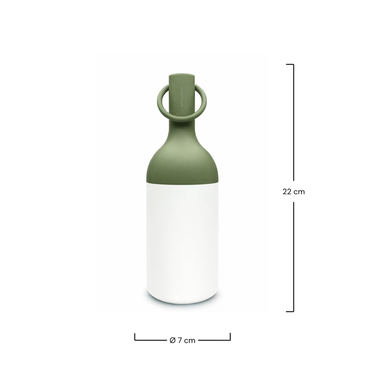 Petite lampe nomade en plastique - ELO blanc et vert olive, MAISON PAVANE