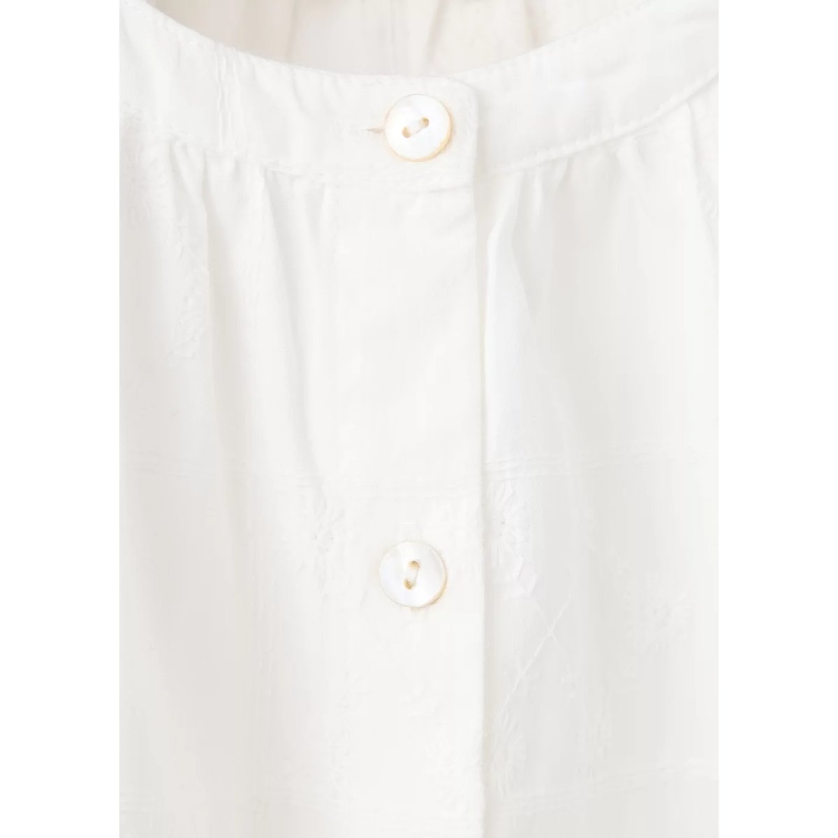 Chemisier coton col froncé blanc, MANGO BABY