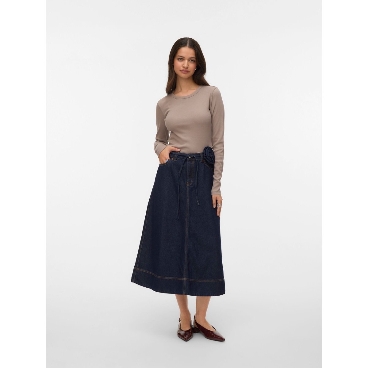 Jupe En Denim dark blue denim, VERO MODA