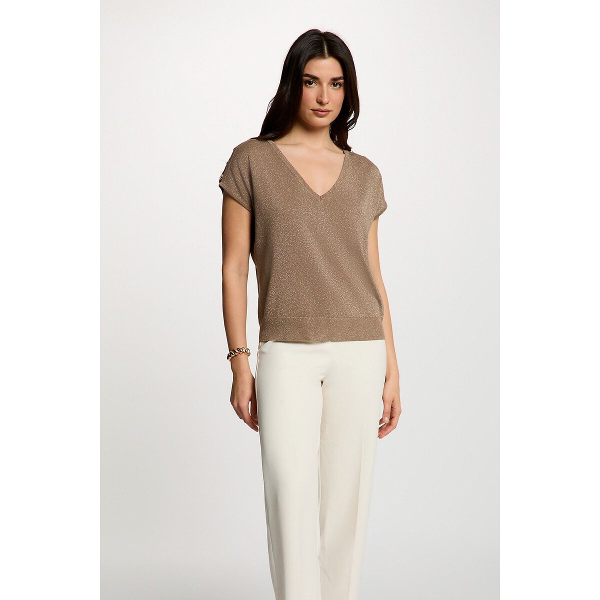 Pull oversize, col V beige, MORGAN