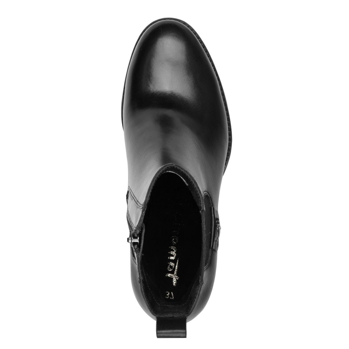 Bottine Chelsea en cuir noir cuir, TAMARIS