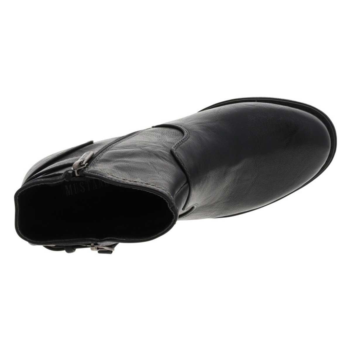 Boots noires à talon décroché haut avec un zip côté intérieur noires, MUSTANG