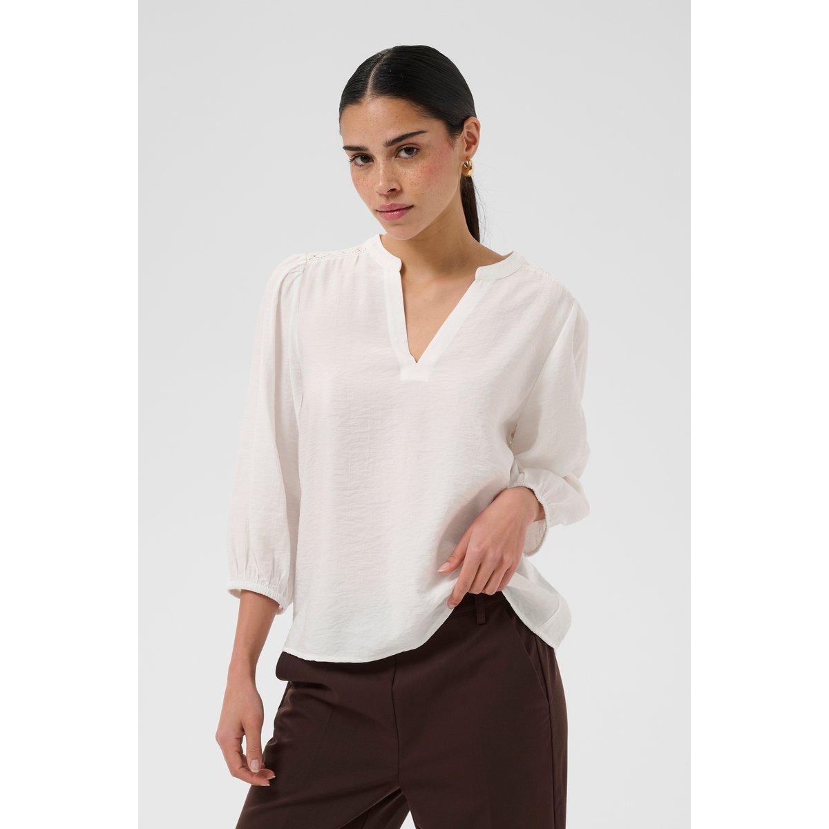 Blouse à manches longues blanc chalk, KAFFE