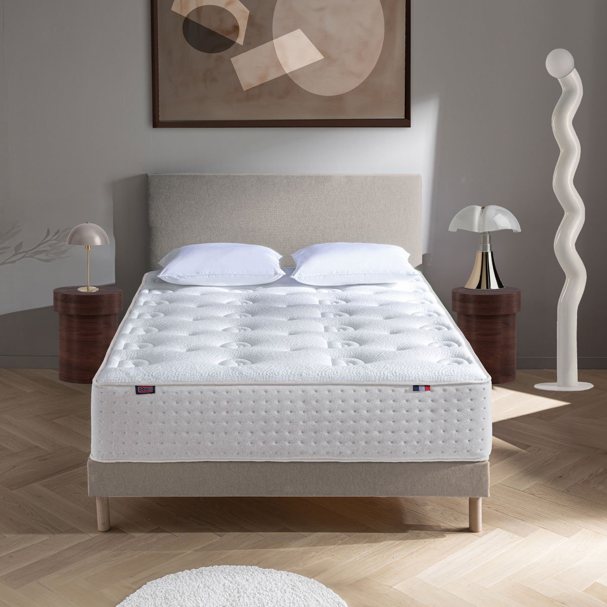 Ensemble - Matelas ferme + sommier Blanc/Beige LE VERITABLE blanc, beige, DODO