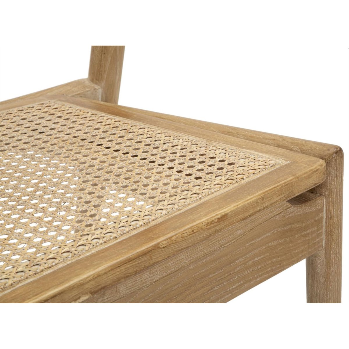 Chaises en frêne et rotin lot de 2 BOHO CHIC marron naturel, RECOLLECTION