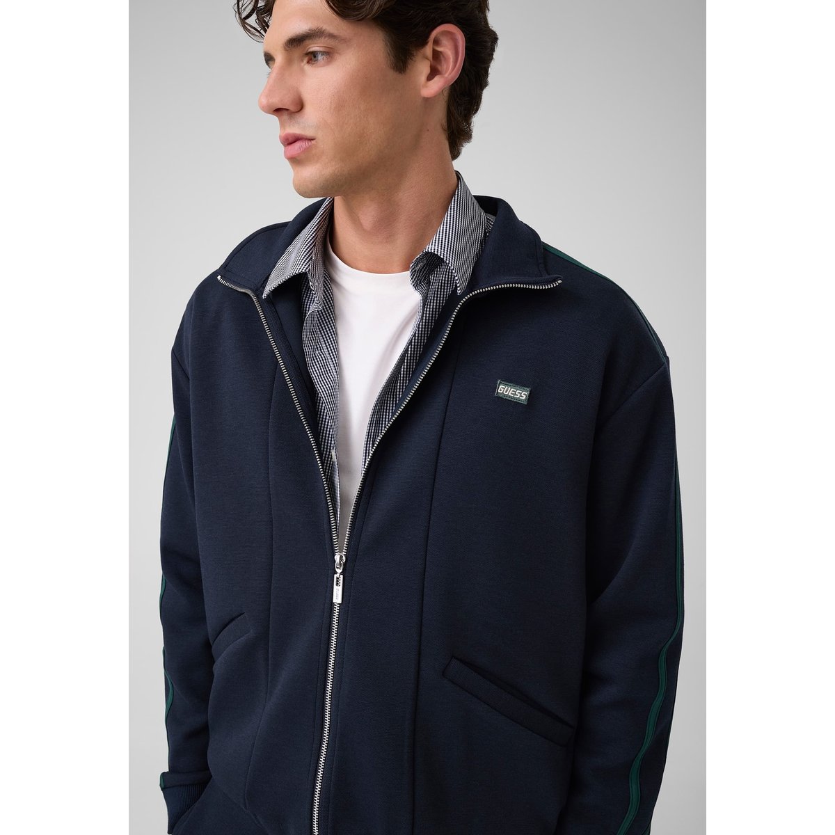 Sweat À Capuche Zippé Intégral bleu foncé, GUESS