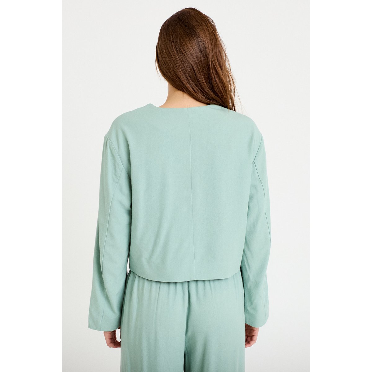 Veste coupe droite courte vert pastel, CACHE CACHE