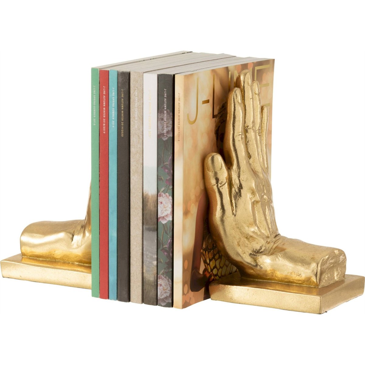 Serre-livres sculpturaux mains, Lot de 2 doré, RECOLLECTION