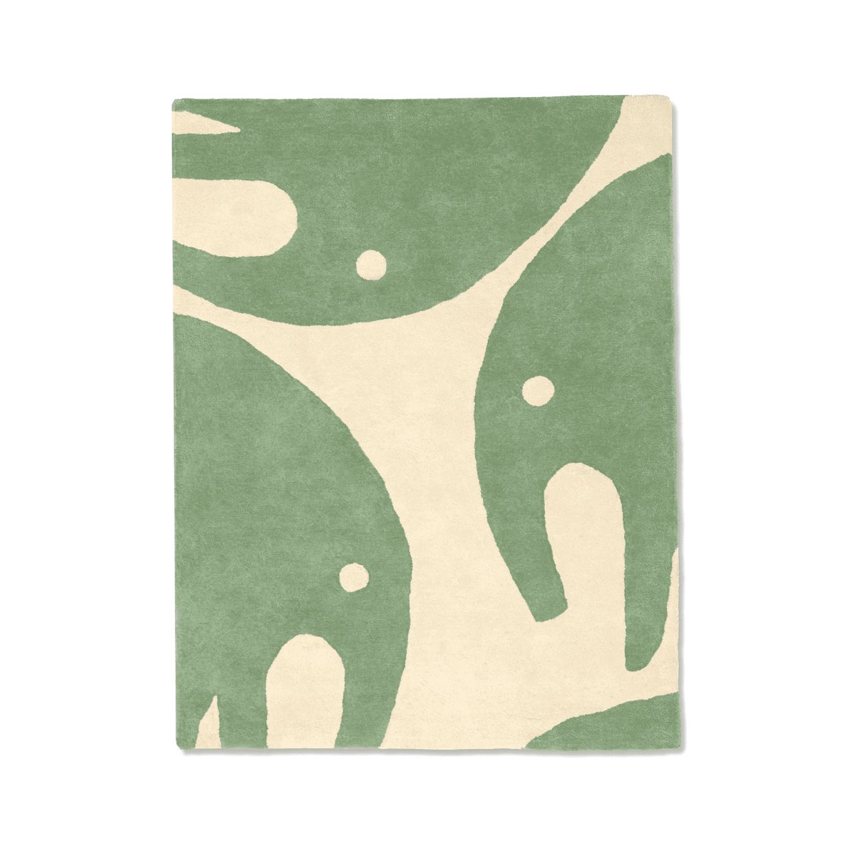 Tapis enfant rectangulaire épais, Coton bio GOTS, ELEPHANT vert, BLEUU STUDIO