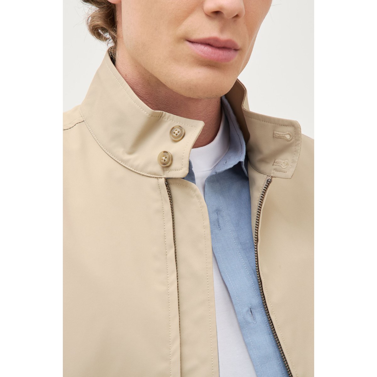Blouson col camionneur manches longues beige, BONOBO