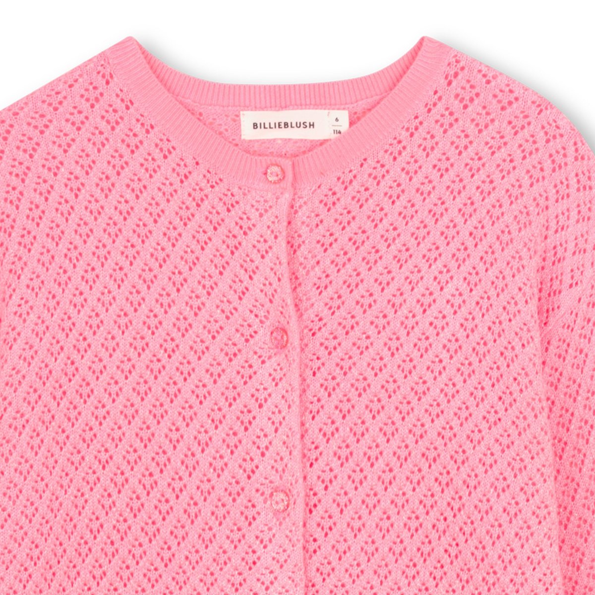 Gilet en maille ajouré rose fluo, BILLIEBLUSH