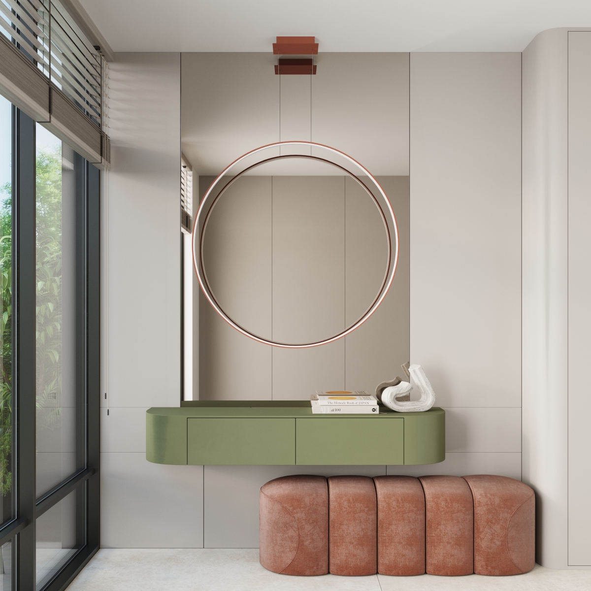 Suspension Aluminium Ocre Rouge LED 1 Rio ocre rouge, EDEN
