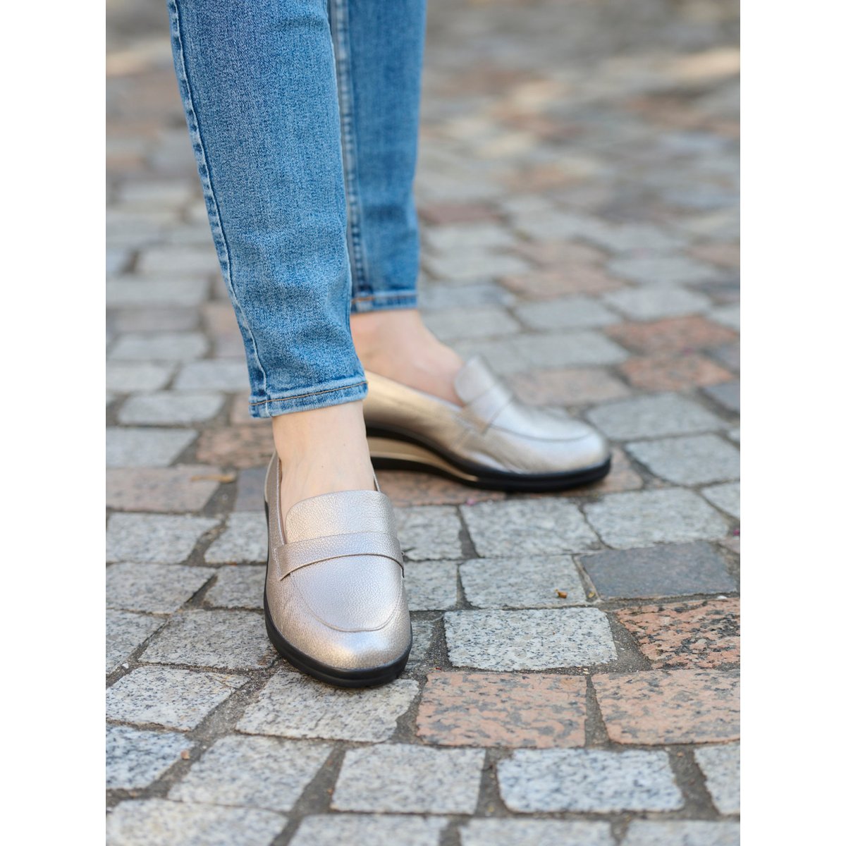 Mocassins compensés talon 4,5 cm mordoré, PEDICONFORT