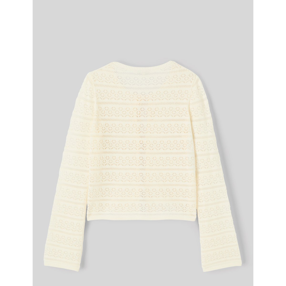 Gilet maille ajourée ecru, BZB