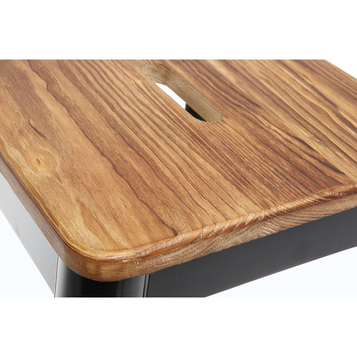 Tabouret de bar design noir et bois H75 cm NICK noir, MILIBOO