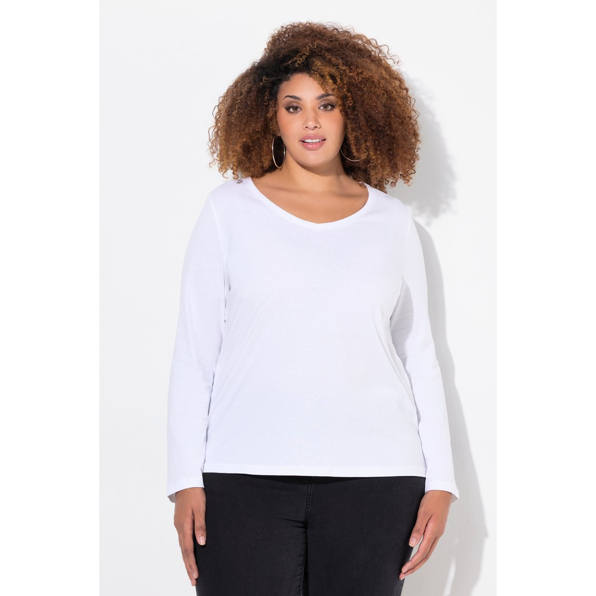 T-shirt Coupe Slim Fit blanc neige, ULLA POPKEN
