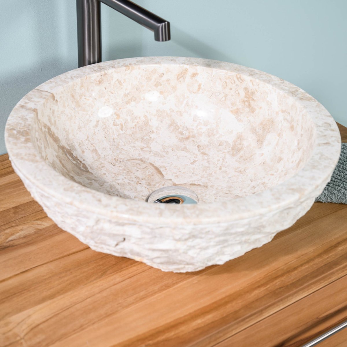 Vasque à poser en marbre ronde 40cm ROME crème, WANDA COLLECTION