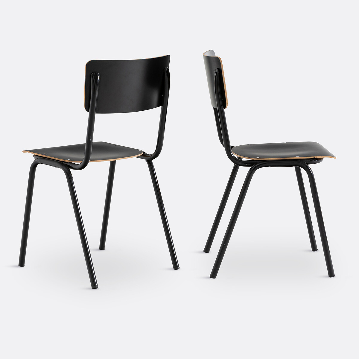 2er-Set Stapelstühle Hiba schwarz, LA REDOUTE INTERIEURS
