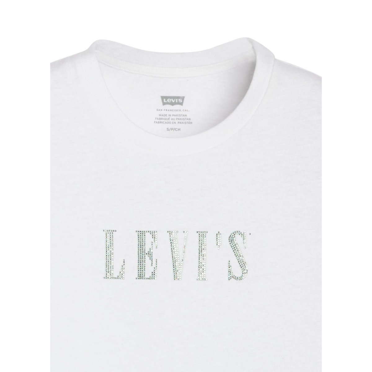 T-shirt en coton blanc à coupe ajustée pourvu de manches courtes blanc, LEVI'S