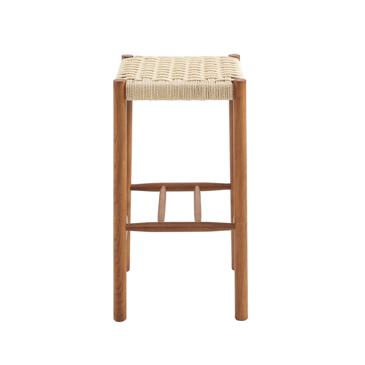 Lot de 2 tabourets en chêne ELLIO noyer, SORELH
