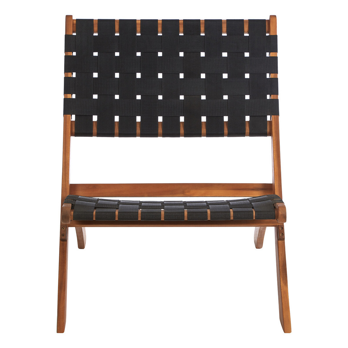 Don Woven Acacia Wood Lounge Chair brown, SO'HOME
