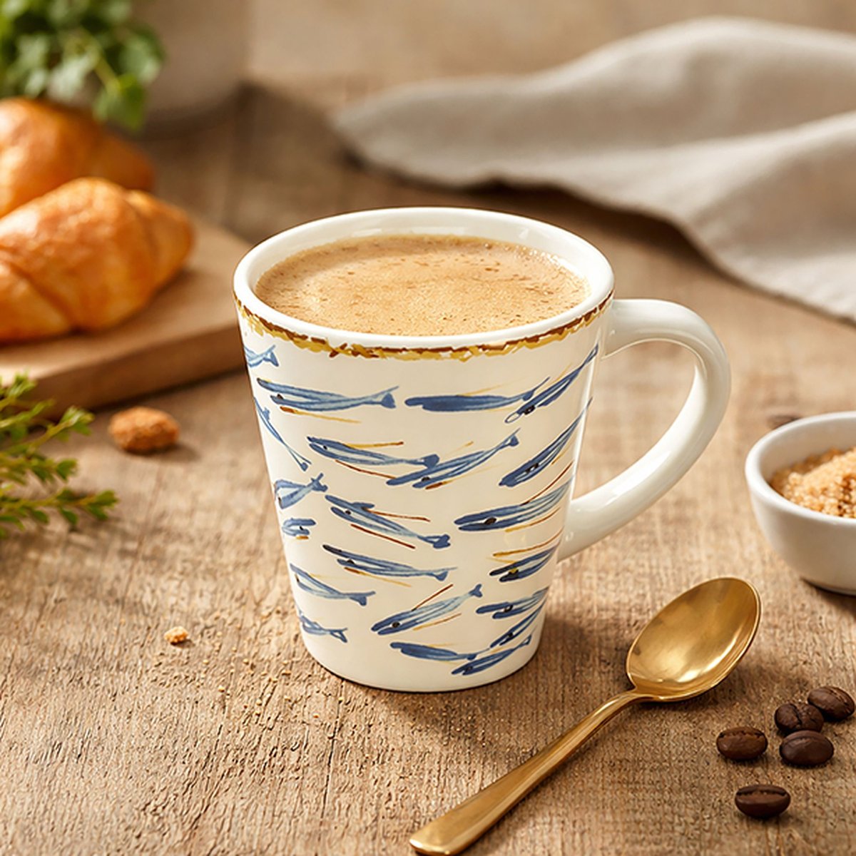 Lot de 6 tasses 20cl en grès, MARIUS multicolore, NOVASTYL