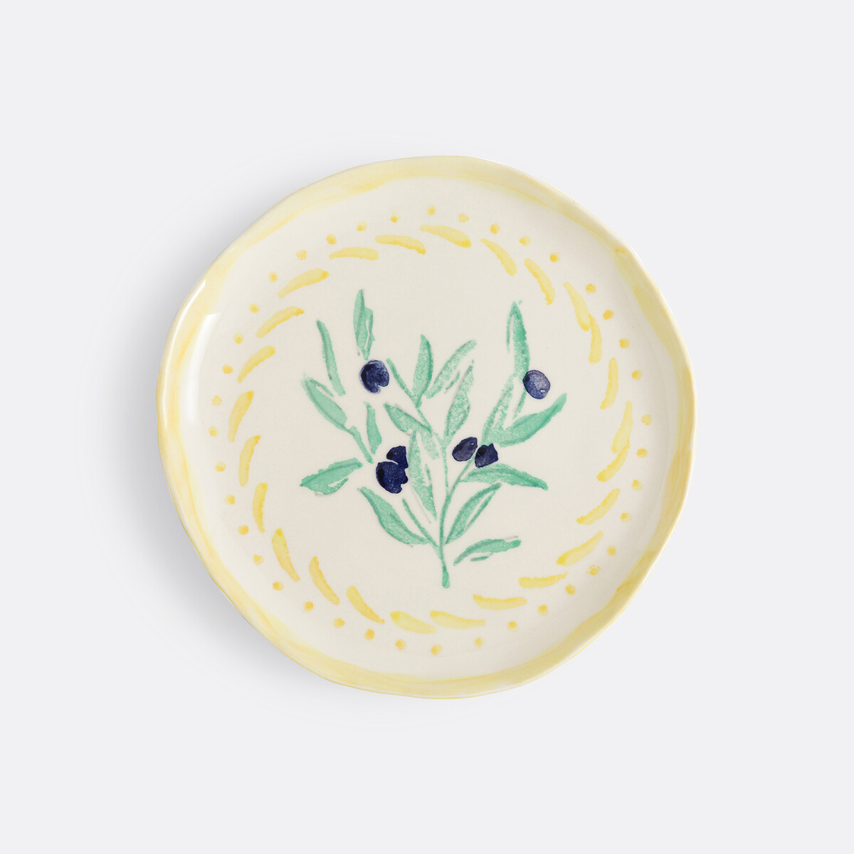 Lot de 4 assiettes à dessert en grès, Capria jaune/vert, LA REDOUTE INTERIEURS