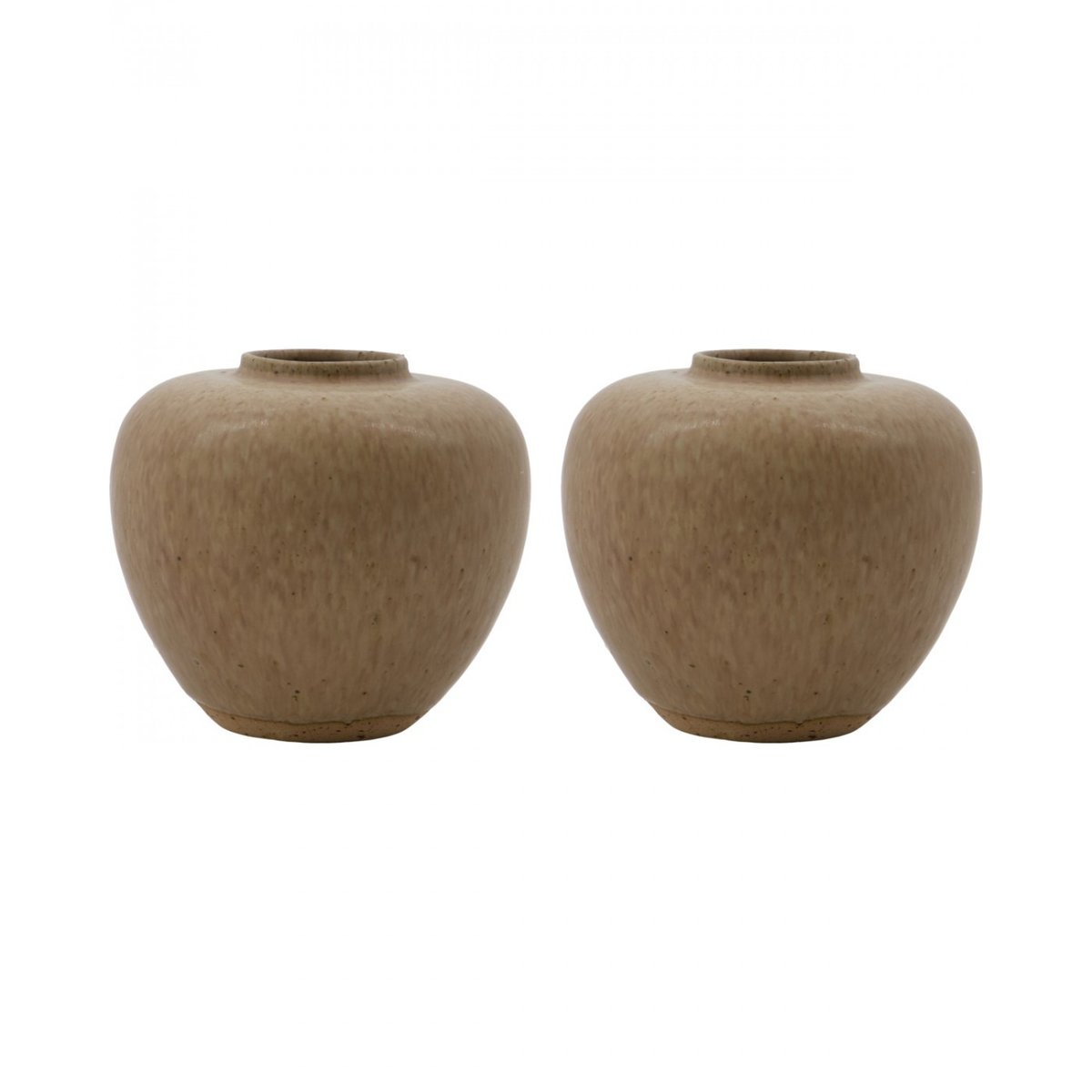 Lot de 2 vases en grès Tino beige, HOUSE DOCTOR
