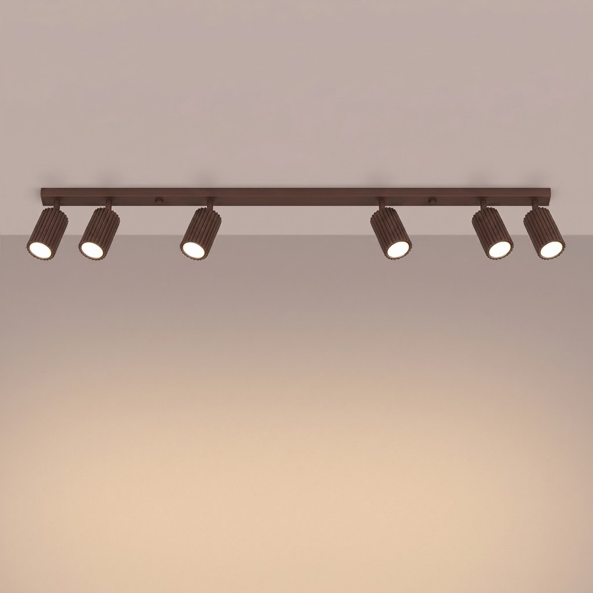 Plafonnier Aluminium Brun GU10 6 Karbon brun, EDEN