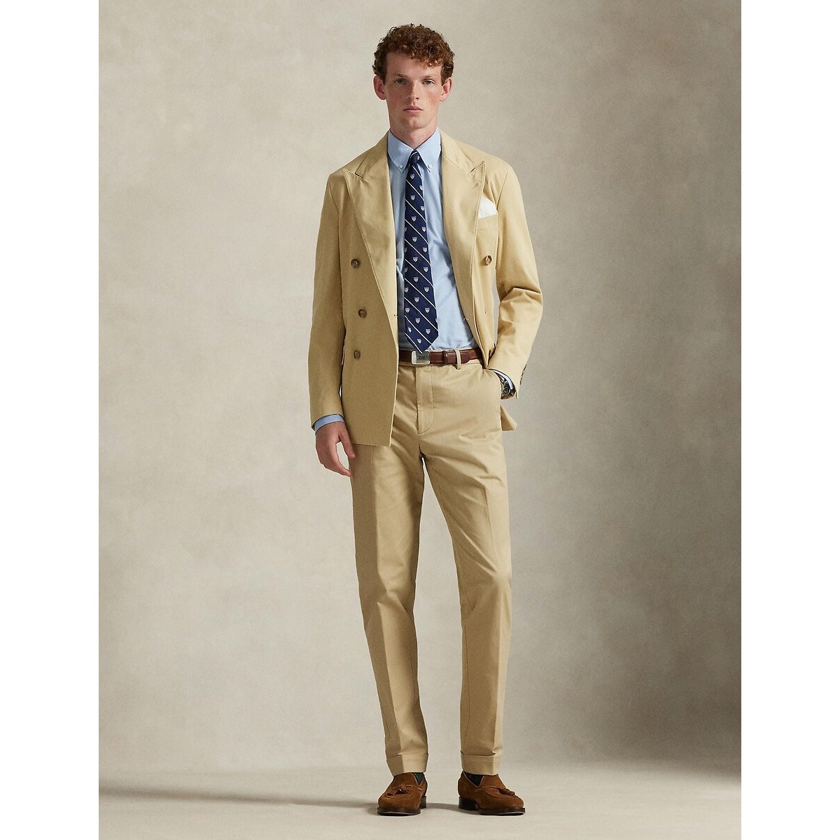 Chemise Custom Fit en popeline stretch bleu/blanc, POLO RALPH LAUREN