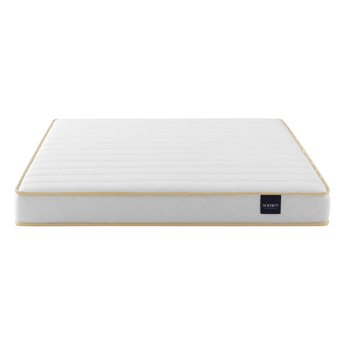 Ensemble matelas mousse, sommier et pieds Aurore 300 blanc, SOMEO