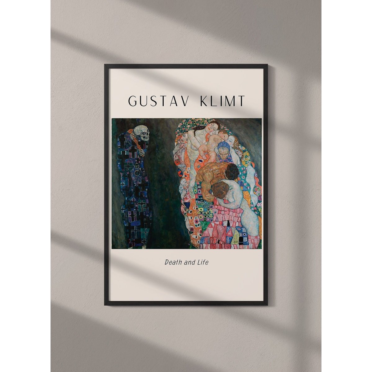 Affiche Gustav Klimt « Death and Life » blanc, L'AFFICHERIE