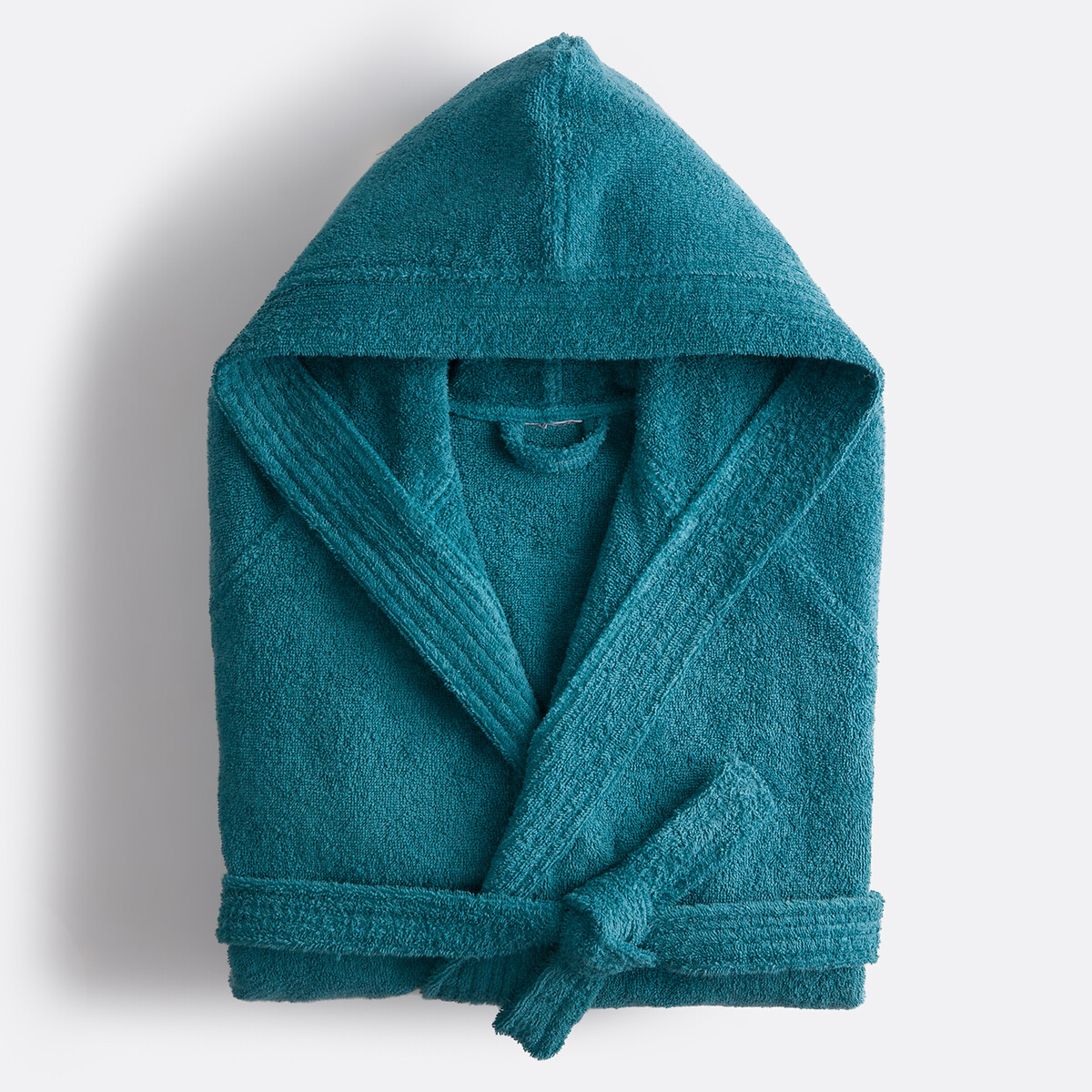 Accappatoio con cappuccio spugna bouclé 450 g/m2, Haxel blu pavone, LA REDOUTE INTERIEURS