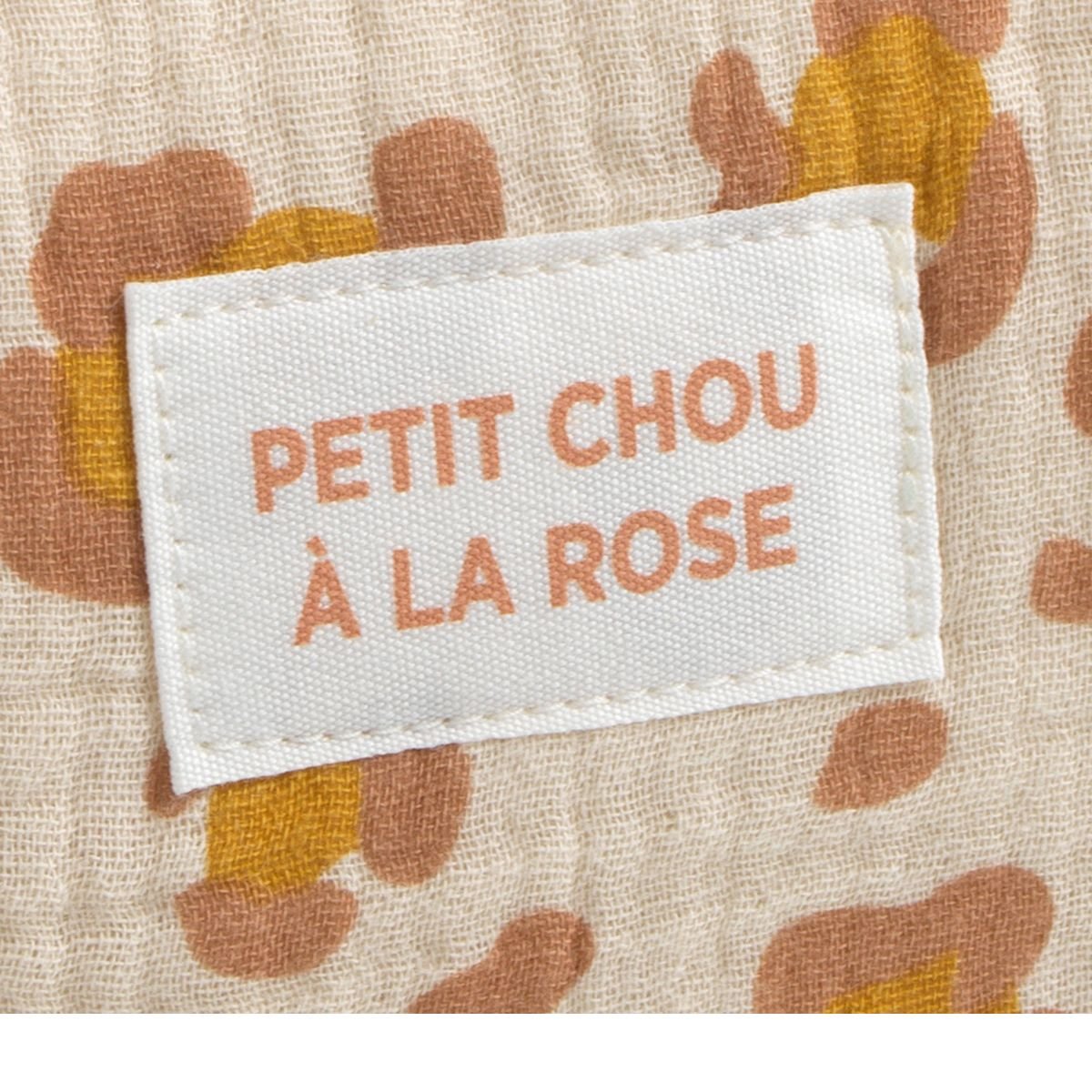 Trousse de toilette en gaze de coton imprimé léopard ecru/rose, SAUTHON