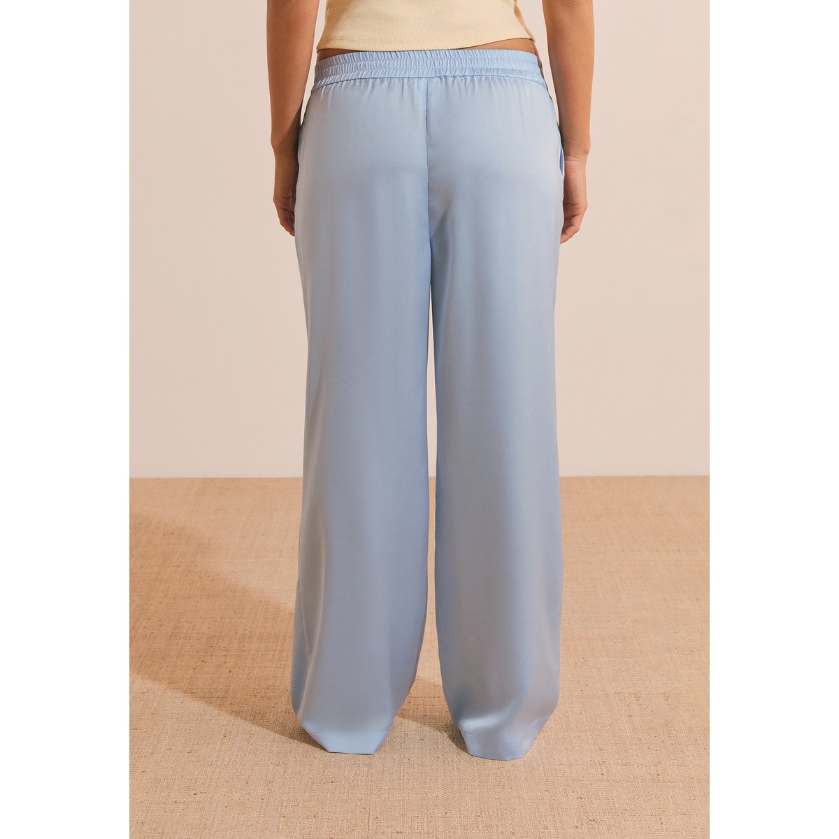 Pantalon de pyjama satiné BRUNE bleu ciel, ETAM