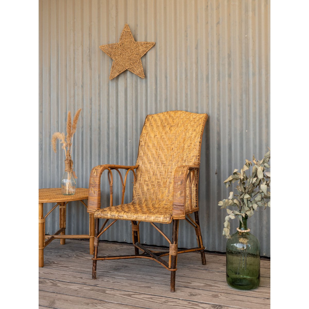 Fauteuil en osier Ernest N°1096 - Bon état bois clair, DEBONGOUT
