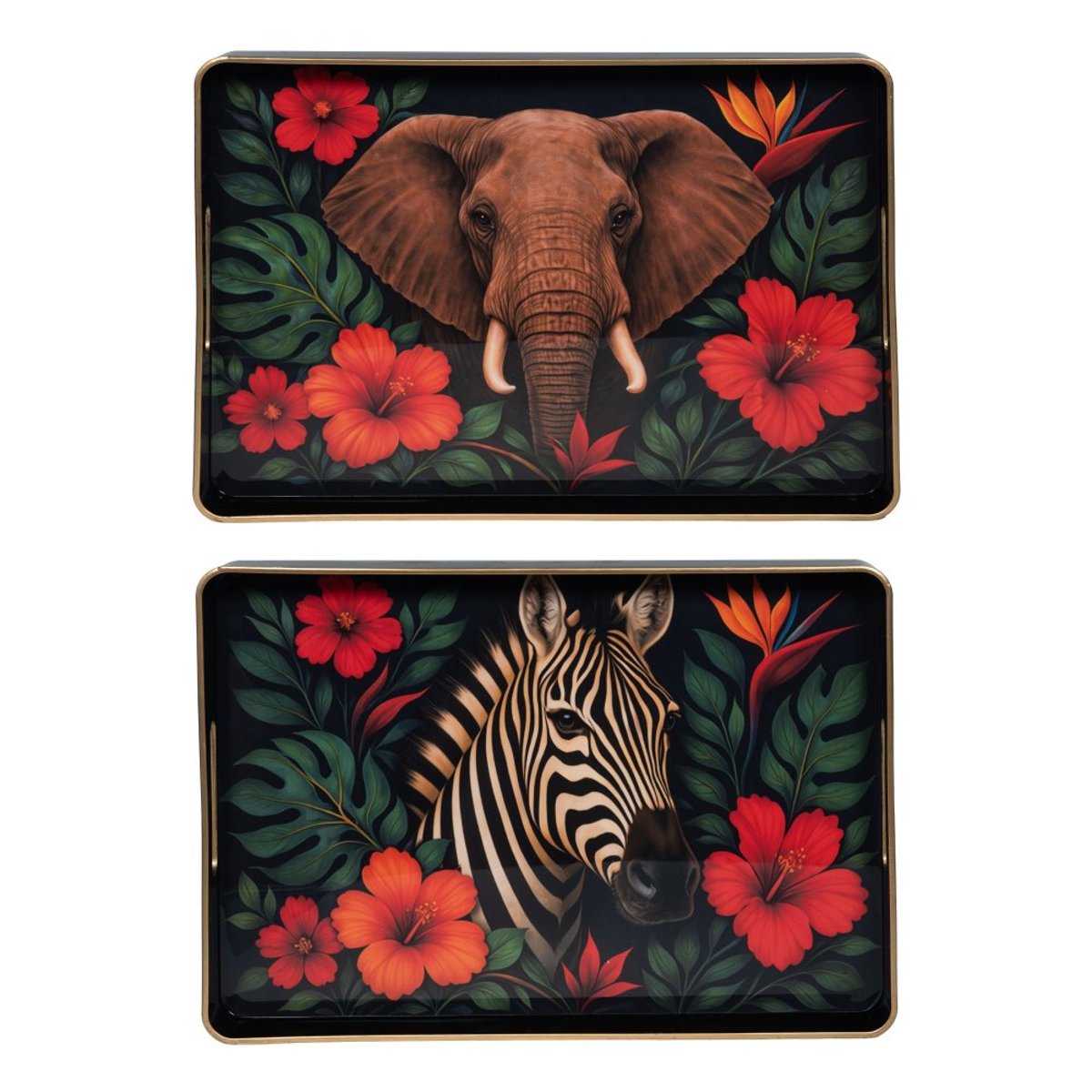 Plateau rectangulaire Tropica 42x30 cm - TROPICA multicolore, TABLE PASSION