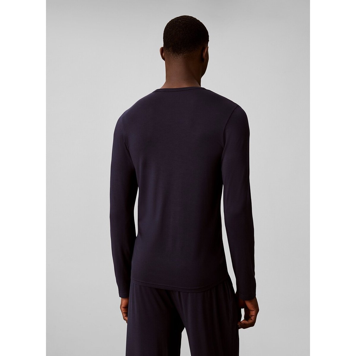 Pigiama intero, lungo, in modal blu scuro, CALVIN KLEIN UNDERWEAR