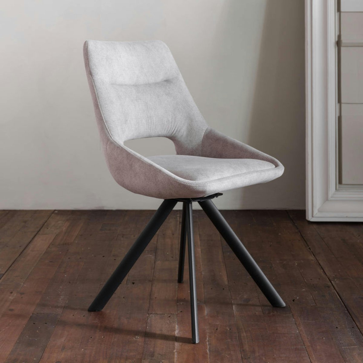 Chaise pivotante gris clair moderne (lot de 2) TREVI gris clair, PIER IMPORT