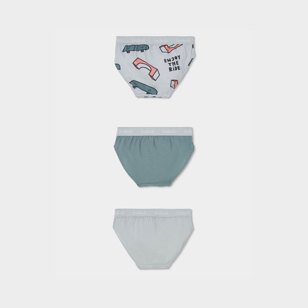 Lot 3 slips garçon imprimé skate multicolore, BOBOLI