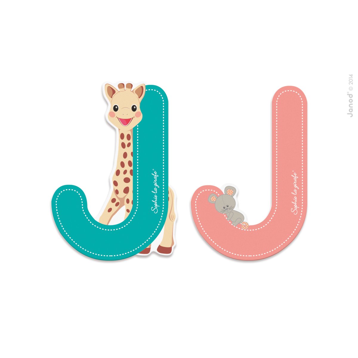 Lettre J Sophie la Girafe vert, JANOD