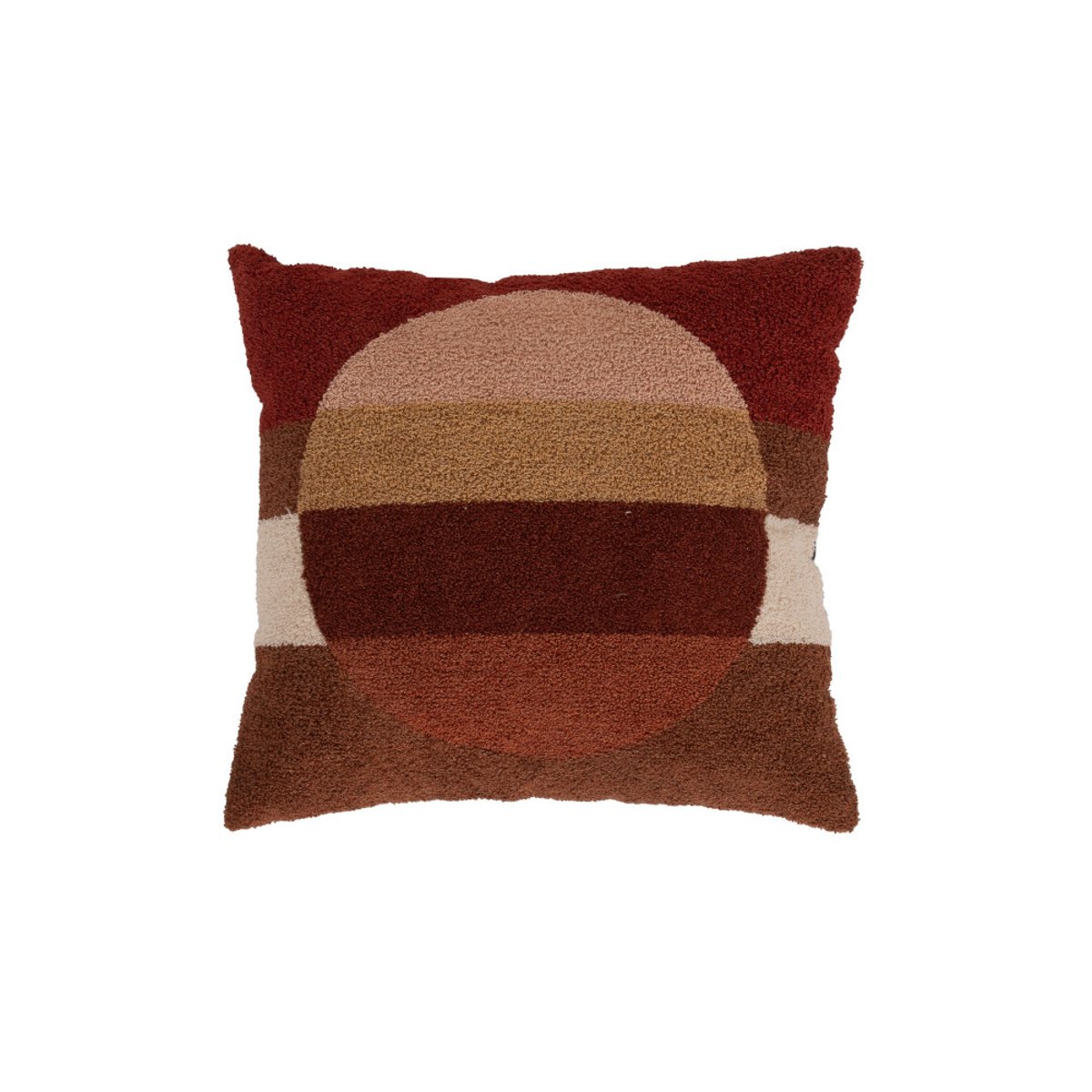 Coussin tufté imprimé multicolore 40x40 cm marron, AMADEUS