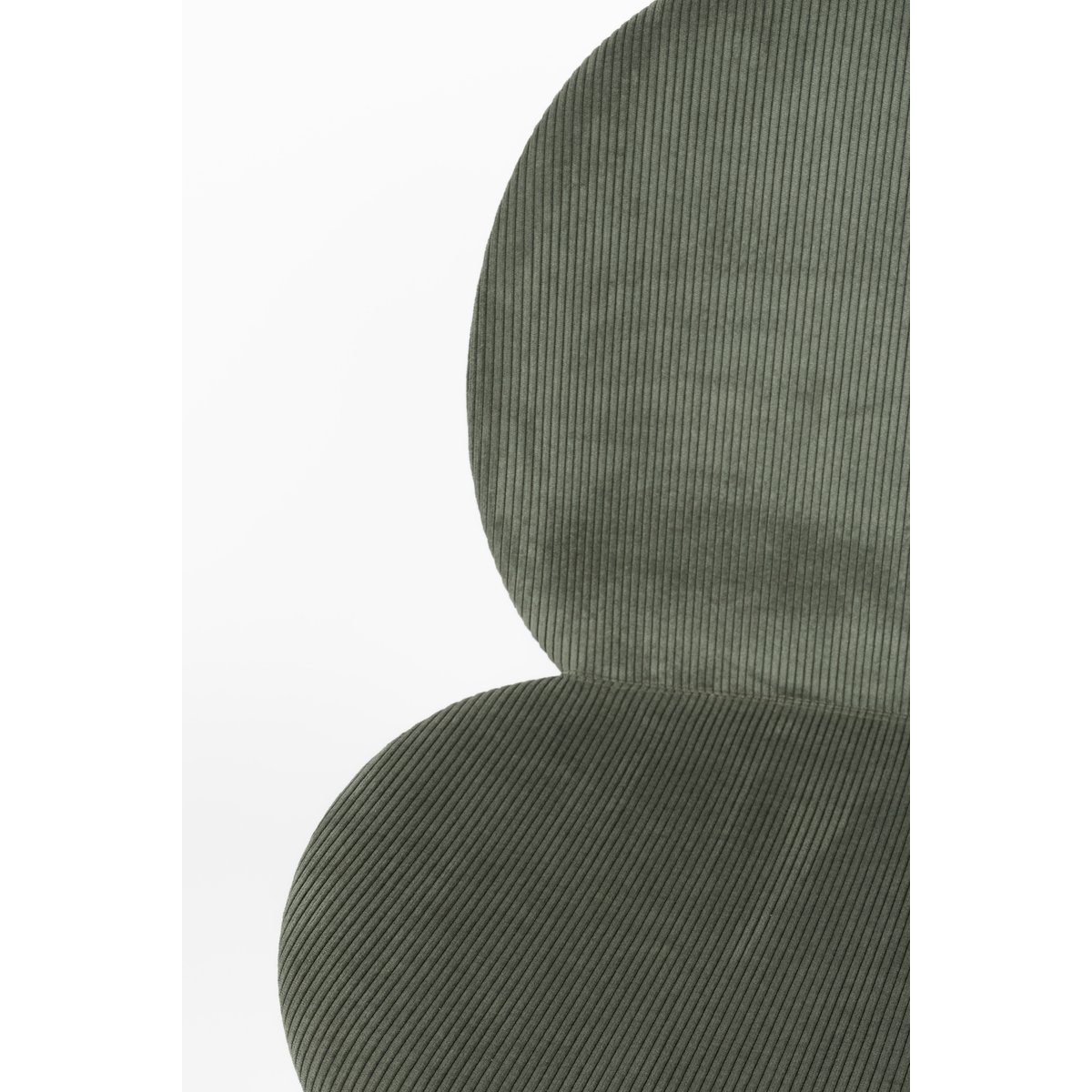 Chaise en velours avec pieds en acier Bonnet vert, ZUIVER
