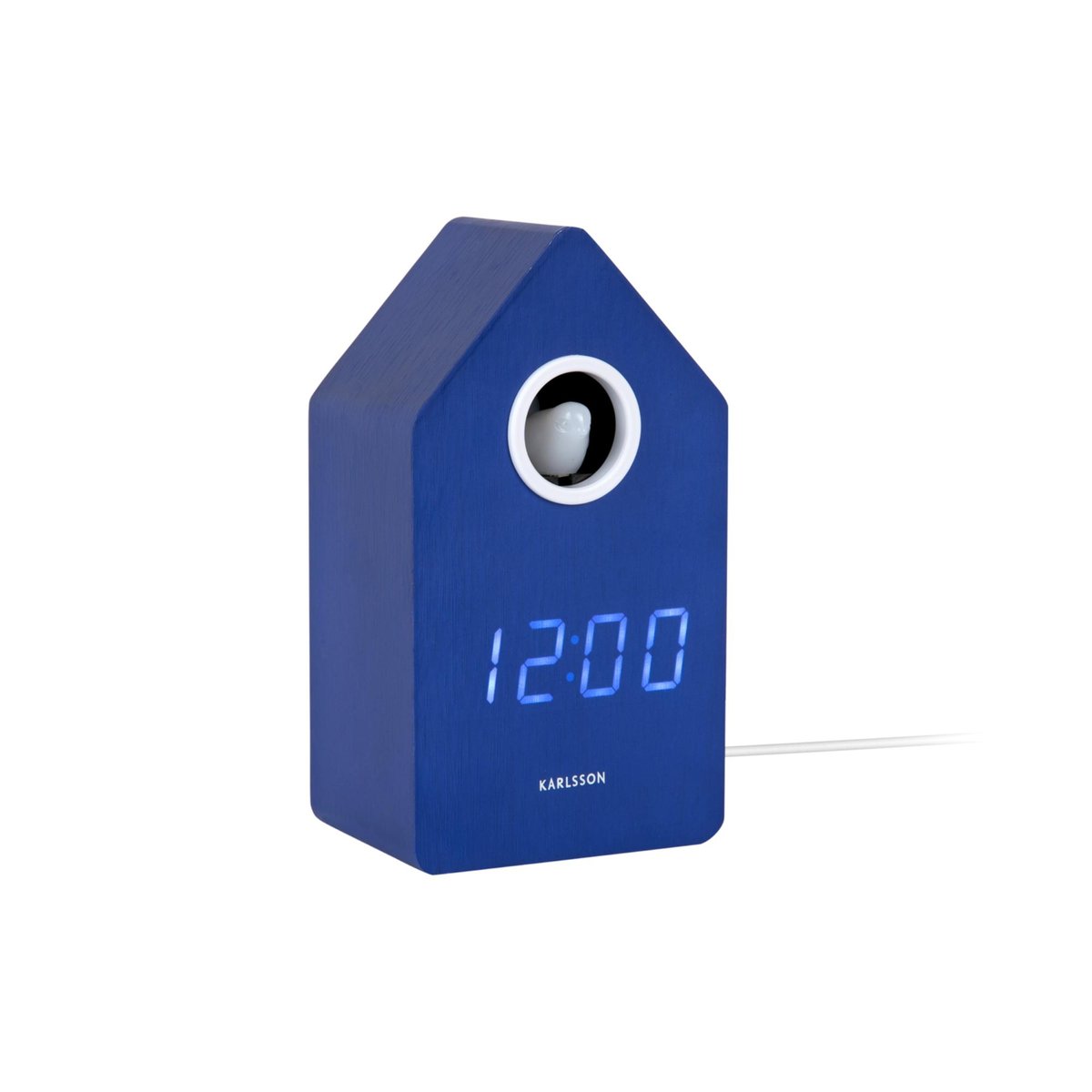 Réveil Bois CUCKOO LED bleu cobalt, KARLSSON
